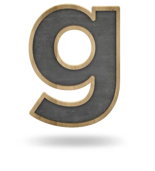 Nero bianco lettera G forma lavagna — Foto Stock