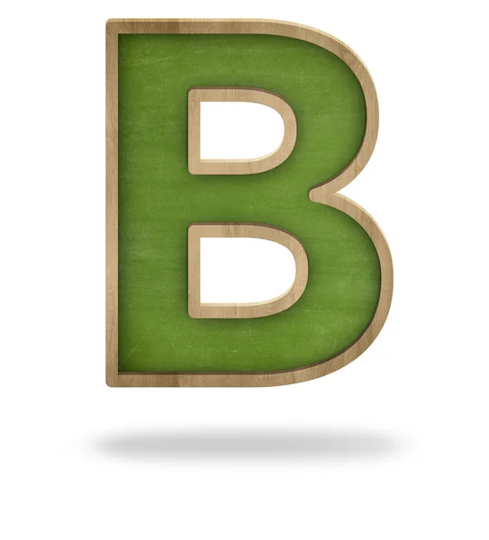 Green blank letter B shape blackboard — Stock Photo, Image