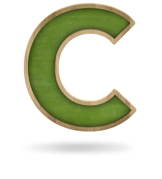 Green blank letter C shape blackboard — Stock Photo, Image