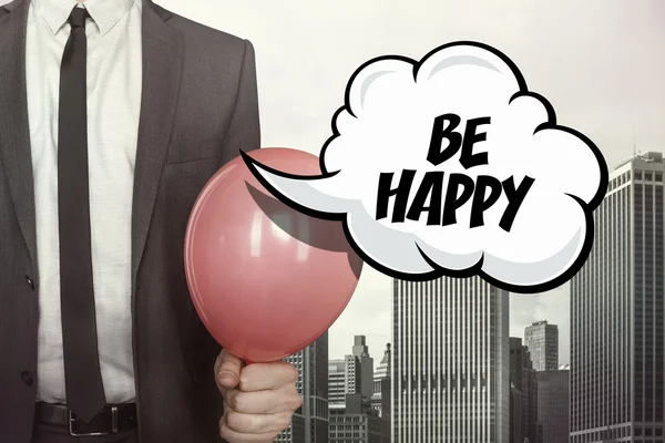 Be happy text on speech bubble — Stock Photo, Image