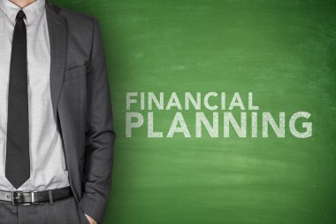 Metin yeşil yazı tahtası üzerinde planlama finansal