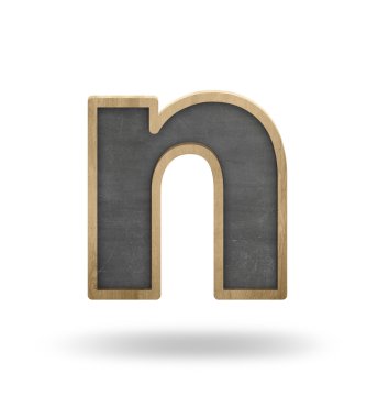 Siyah boş mektup n şekil yazı tahtası