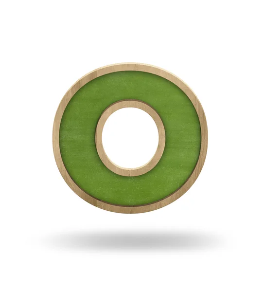 Зелена порожня літера о-подібна дошка — стокове фото