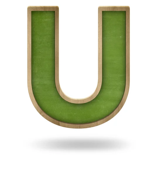 Verde lettera vuota U forma lavagna — Foto Stock