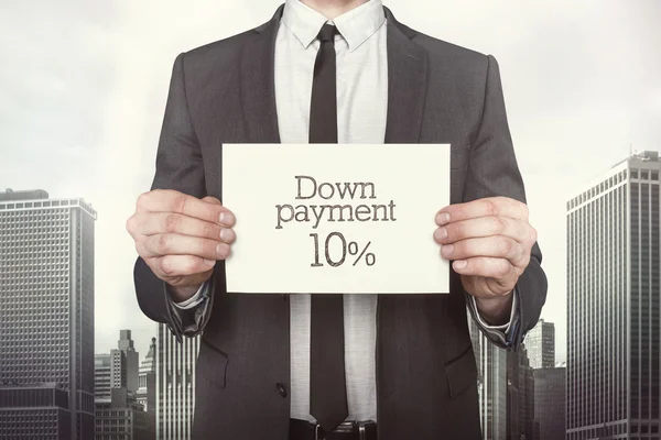 Down payment 10 percent on paper — Stock Photo, Image