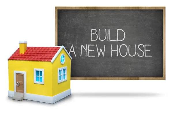 Build a new house on blackboard — Stock Photo, Image