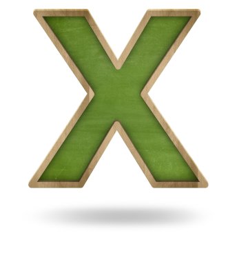 Yeşil boş harf X şekil yazı tahtası