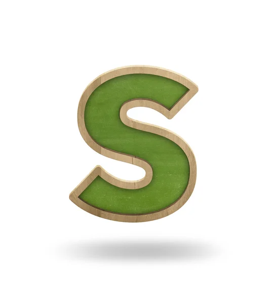 Green blank letter s shape blackboard — Stock Photo, Image