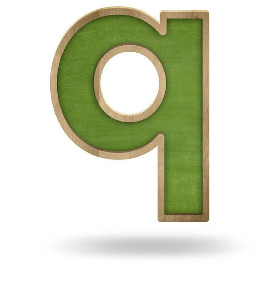 Green blank letter q shape blackboard — Stock Photo, Image