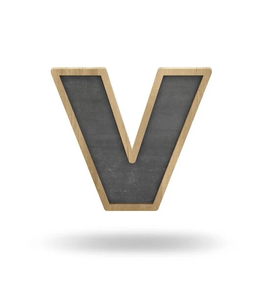 Black blank letter v shape blackboard — Stock Photo, Image