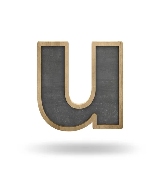 Black blank letter u shape blackboard — Stock Photo, Image