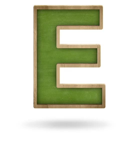 Green blank letter E shape blackboard — Stock Photo, Image