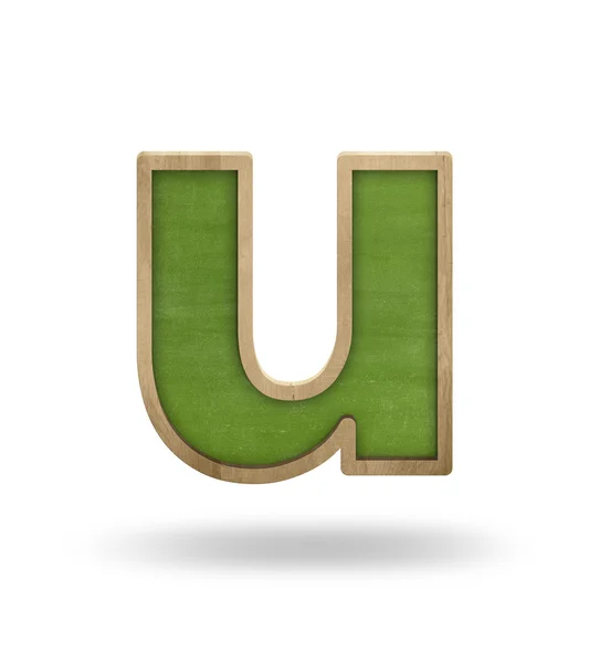 Green blank letter u shape blackboard — Stock Photo, Image