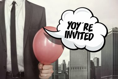 Youre invited text on speech bubble clipart