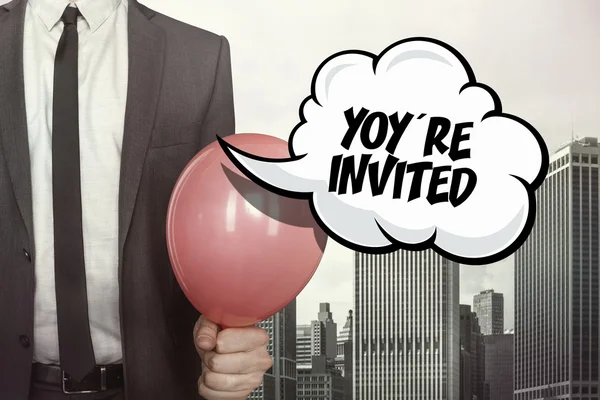 Youre invited text on speech bubble — Stock Photo, Image