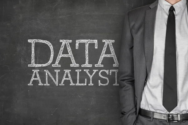 Data analyst on blackboard — Stock Photo, Image