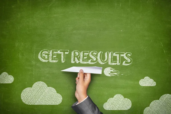 Get results concept on blackboard — Stock Photo, Image
