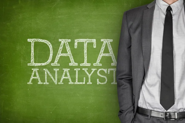 Data analyst on blackboard — Stock Photo, Image