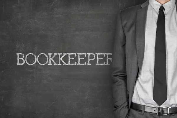 Bookkeeper on blackboard — Stock Photo, Image