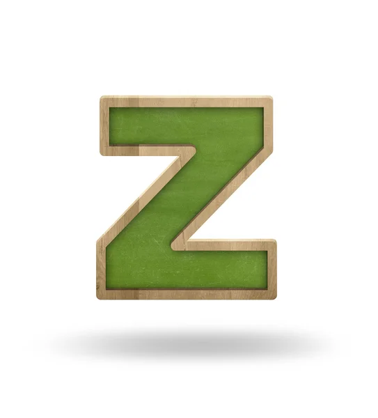 Verde lettera vuota Z forma lavagna — Foto Stock