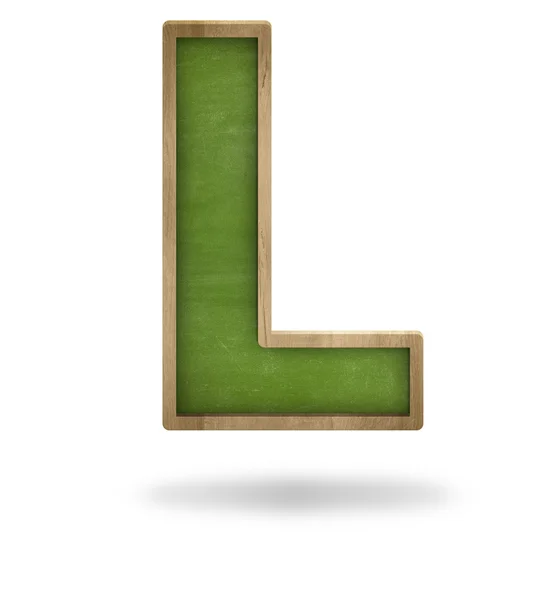 Green blank letter L shape blackboard — Stock Photo, Image