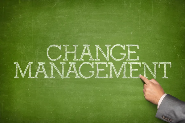 Change management text on blackboard — Stock Photo, Image