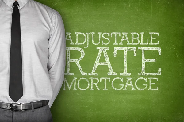 Adjustable rate mortgage text on blackboard — Stock Photo, Image