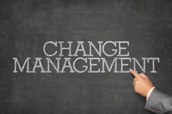 Change management text on blackboard — Stock Photo, Image