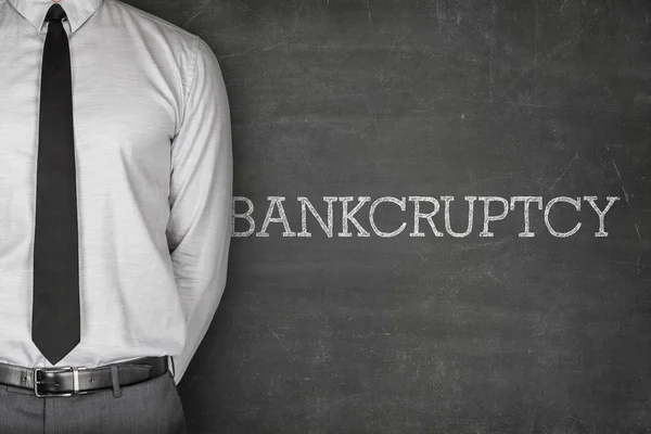 Bankcruptcy on blackboard — Stock Photo, Image