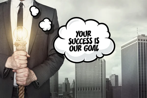 Your succes is our goal text on speech bubble — Stock Photo, Image