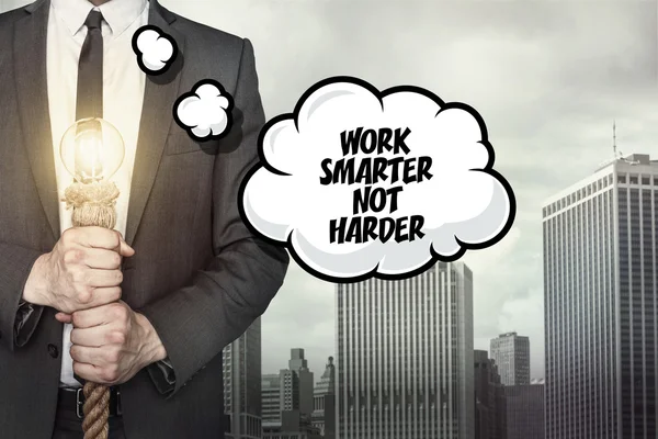 Work smarter not harder text on speech bubble — Stock Photo, Image