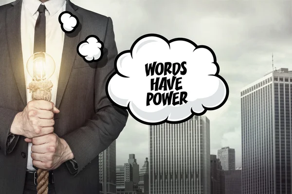 Words have power text on speech bubble — Stock Photo, Image