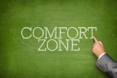 Konfor bölgesi metin yazı tahtası üzerinde