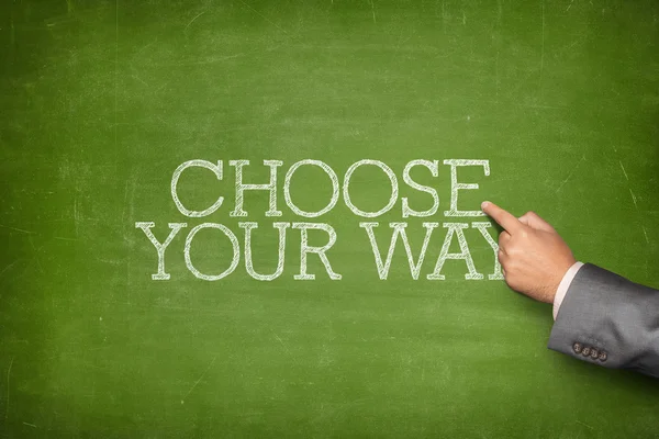 Choose your way text on blackboard — Stock Photo, Image