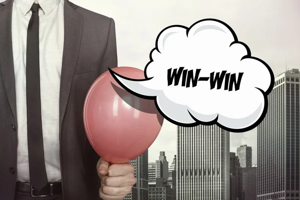 Win win text on speech bubble — Stockfoto