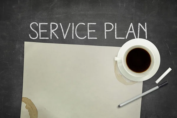 Service plan concept on blackboard — Stock Photo, Image