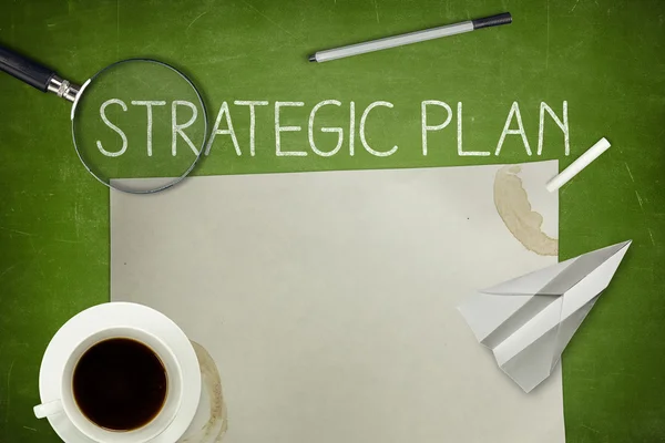 Conceito de plano estratégico no quadro negro — Fotografia de Stock