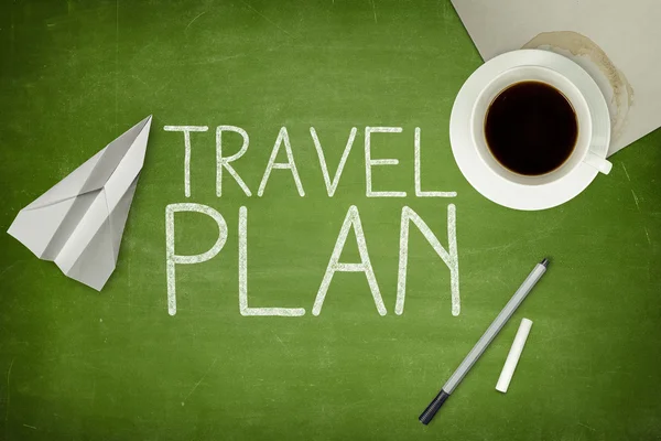 Travel plan concept on blackboard — Stock Photo, Image