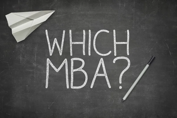 Qué concepto de MBA en pizarra — Foto de Stock
