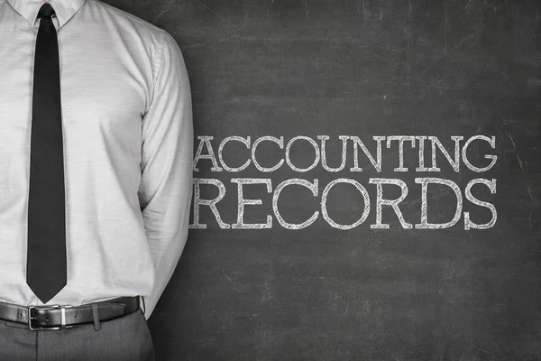 Accounting records text on blackboard — Stock Photo, Image