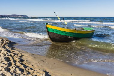 Eski ahşap tekne balıkçılar.