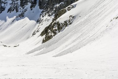 Dağlarda küçük çığ.