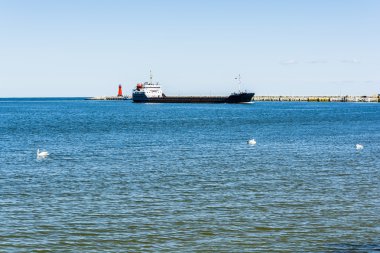 Konteyner gemisi limana giriyor..