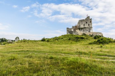 Yıkık Mirow kalede Polonya.