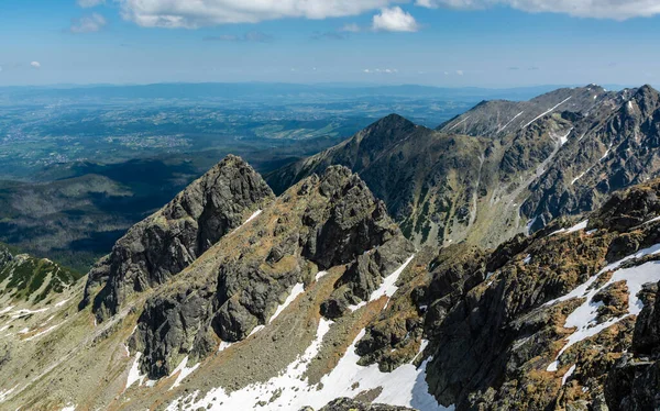 Ridge Koscielcow Los Tatras Polacos Una Ruta Escalada Popular Entre — Foto de Stock