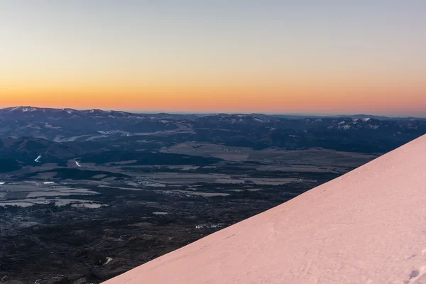 Slovakia at sunrise as seen from the mountains. — Stock Photo, Image