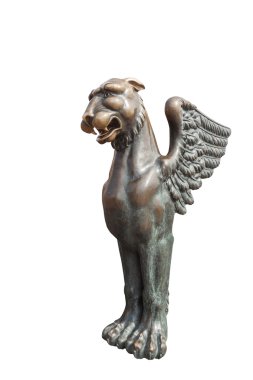 Saint Petersburg, üzerinde beyaz izole Antik Mısır griffin