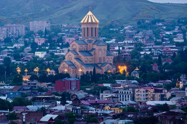View Center Tbilisi Lighting Evening Georgia — Stock Photo, Image