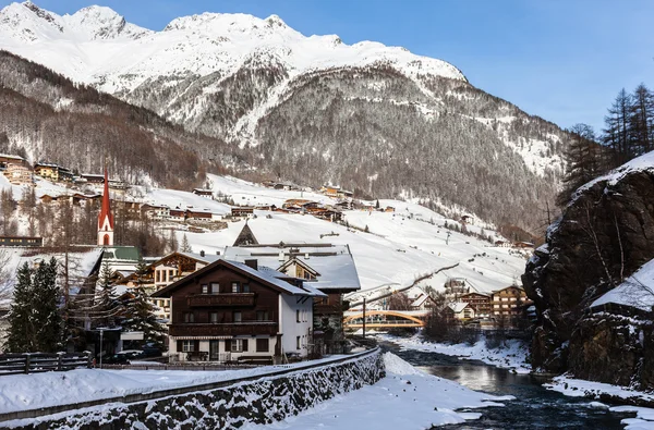 Soelden - Kayak Merkezi, Avusturya — Stok fotoğraf