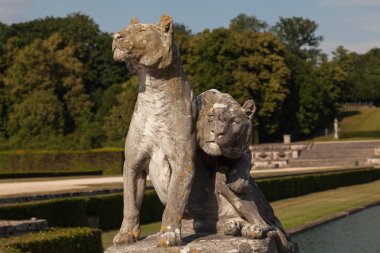 Sculpture in the garden of Chateau de Vaux le Vicomte clipart